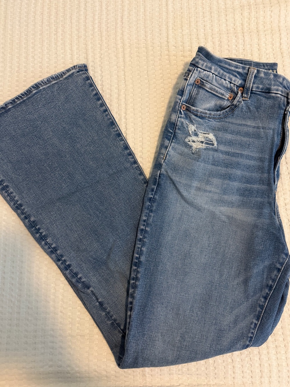 American Eagle Curvy Super High Rise Crossover Flare Jeans